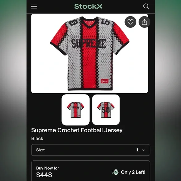 【希少】Supreme Crochet Football Jersey Supreme crochet football jersey | REVERSIBLE